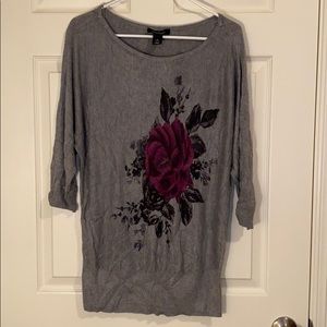 Grey White House Black Market Sweater